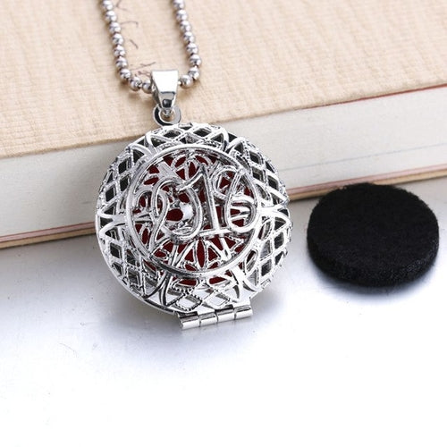 Circles Aroma Diffuser Necklace Open Lockets