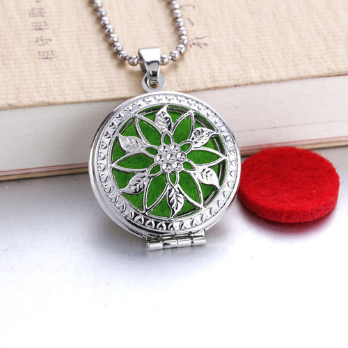 Circles Aroma Diffuser Necklace Open Lockets