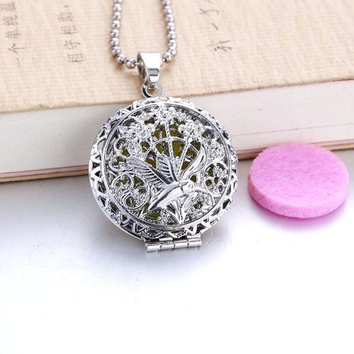 Circles Aroma Diffuser Necklace Open Lockets