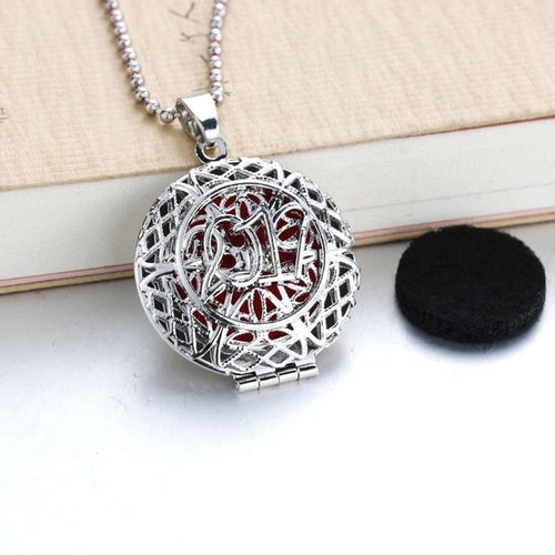 Circles Aroma Diffuser Necklace Open Lockets